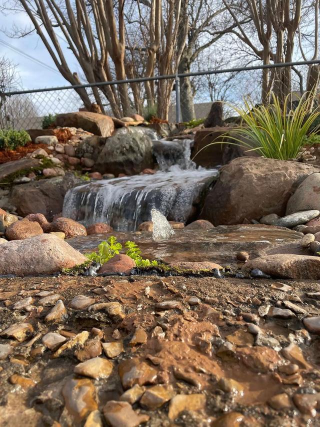 Pondless waterfall construction - Backyard Depot